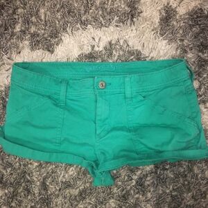 Women’s Green Cotton Casual Shorts